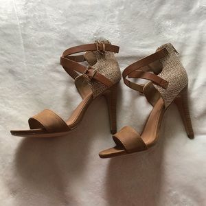Two Strap Basket Knitted Heels